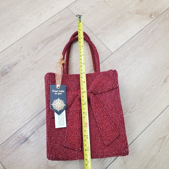 New Release Rare From India to You Red Bow Beaded Bag Viral TikTok Party Holiday - Picture 6 of 16